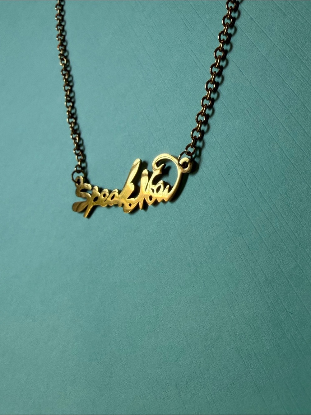 Speak Now Script Necklace
